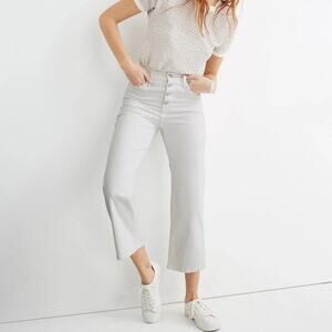 Madewell Slim Wide-Leg Crop Jeans in Pure High Rise Button-Front Edition Size 32